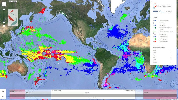 Global Fishing watch map